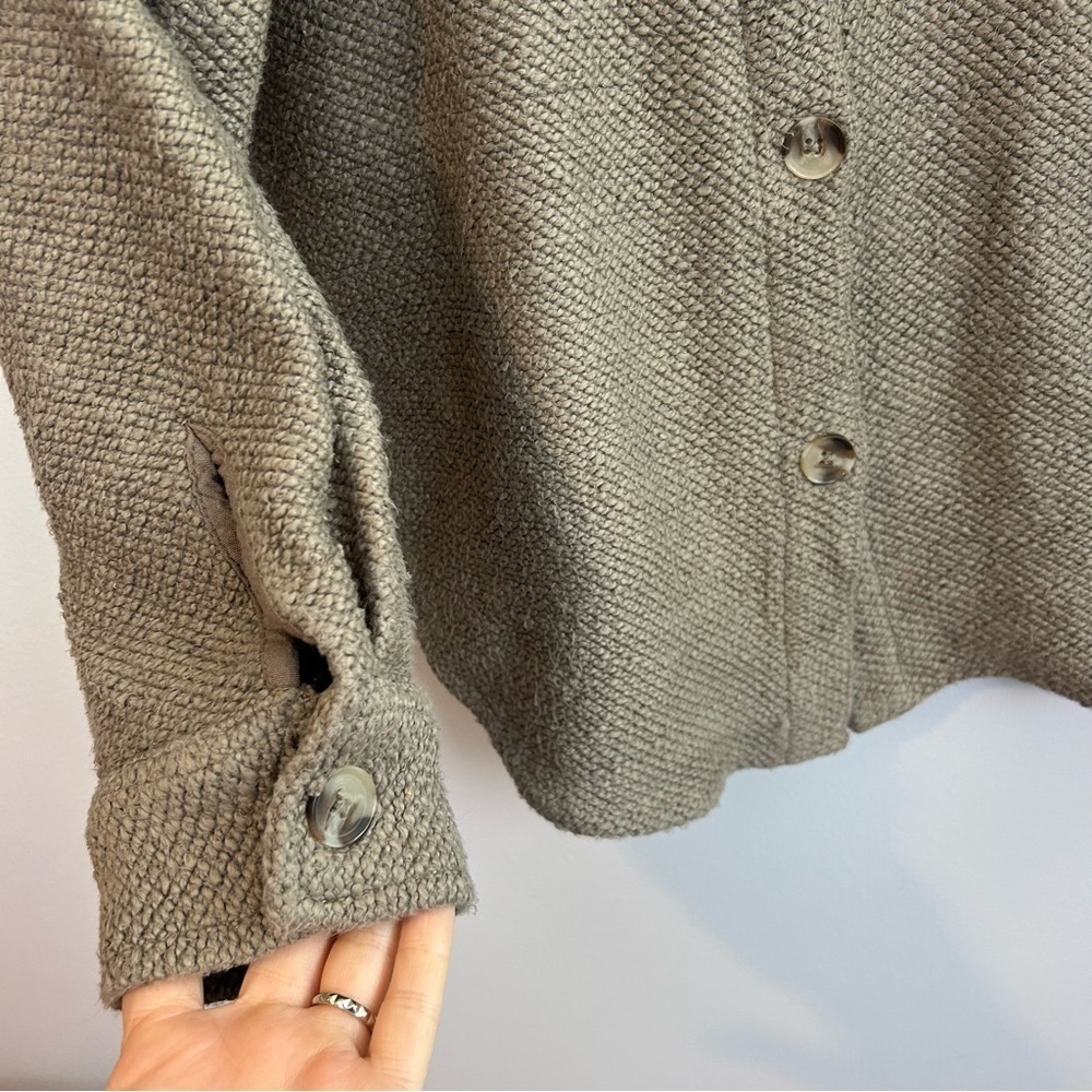 Anthropologie Knit Shacket Soft Brown Oversized Long Sleeve Button Down Size XS - Picture 9 of 13